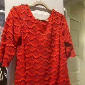 Red Jessica Howard fringe dress